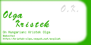 olga kristek business card